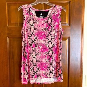 Rise by LuLaRoe Tank Top Pink Snakeskin